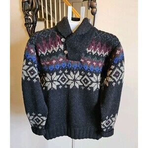 Vintage Polo Ralph Lauren Hand Knit Wool Nordic Sweater Men’s S Fair Isle 90s